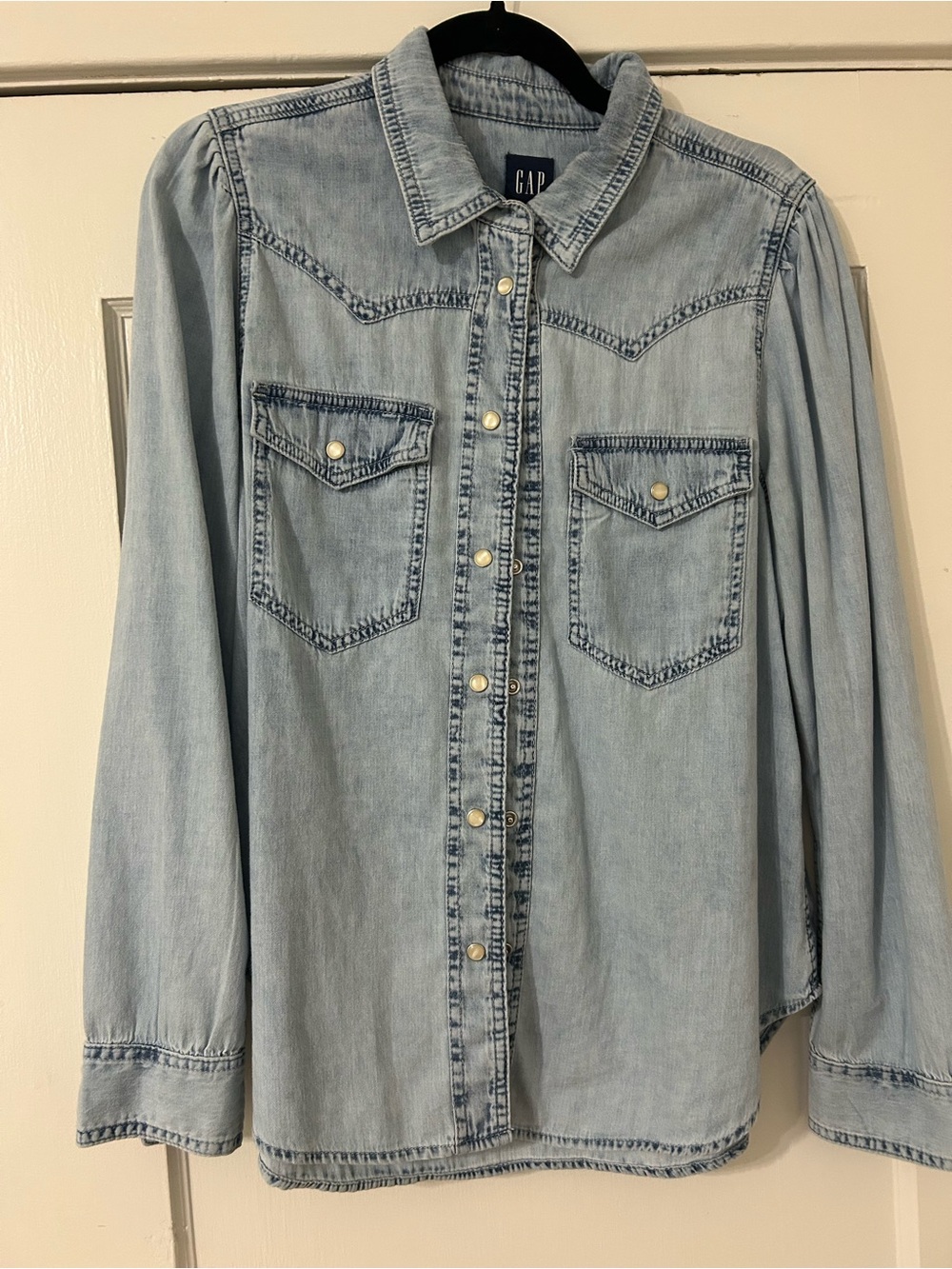 GAP Light Wash Denim Western Button-Up Shirt